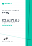 Certificado de Excelência Doctoralia 2020 Dra. Juliana Lara
